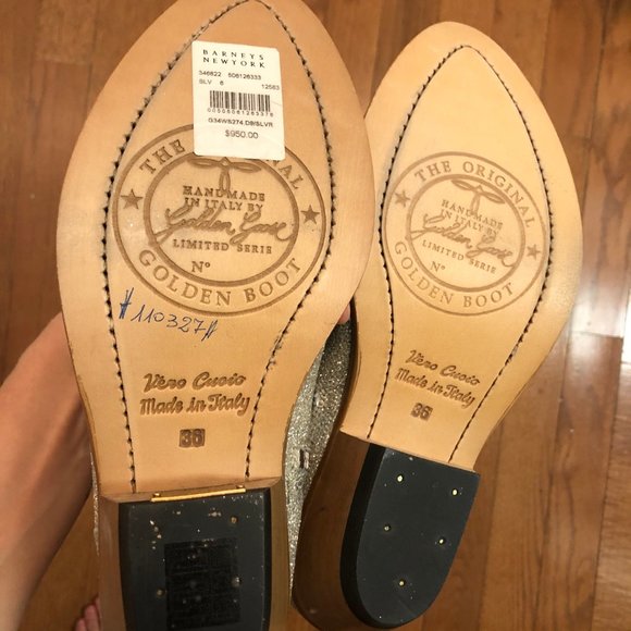 NEW Golden Goose Young Boots Silver Glitter Sequin - Picture 8 of 8